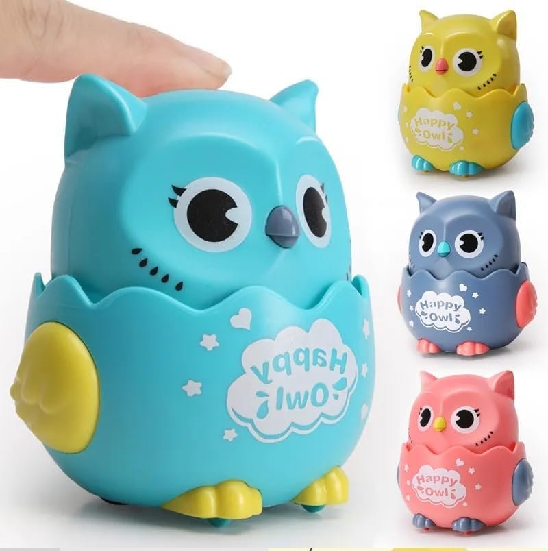 Happy Owl - Blue Press Action