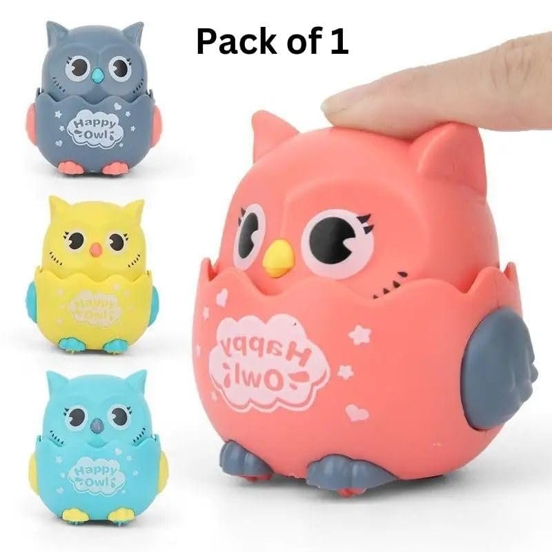 Happy Owl - Pink Press Action