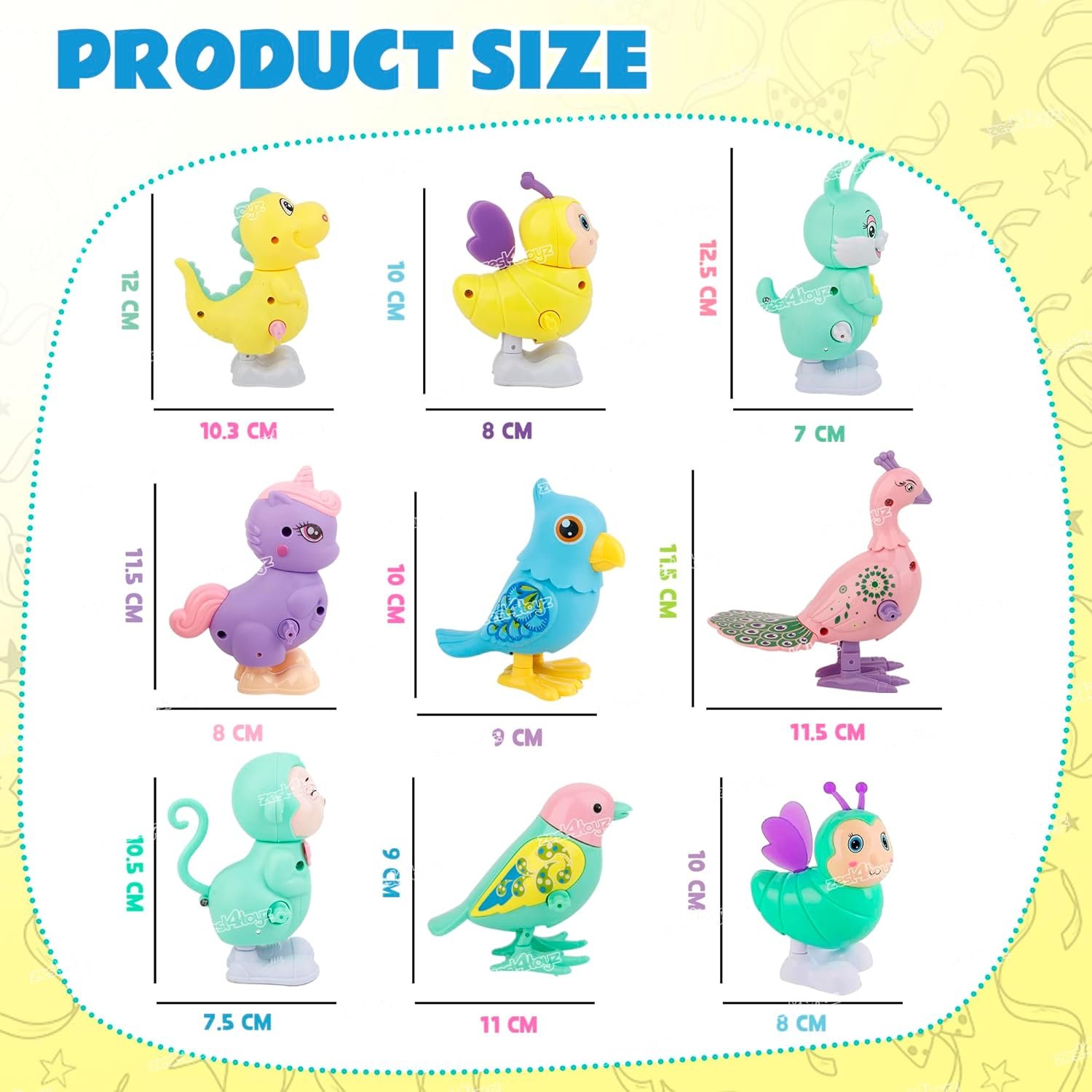 Jumping Animals - Product Size Chart
