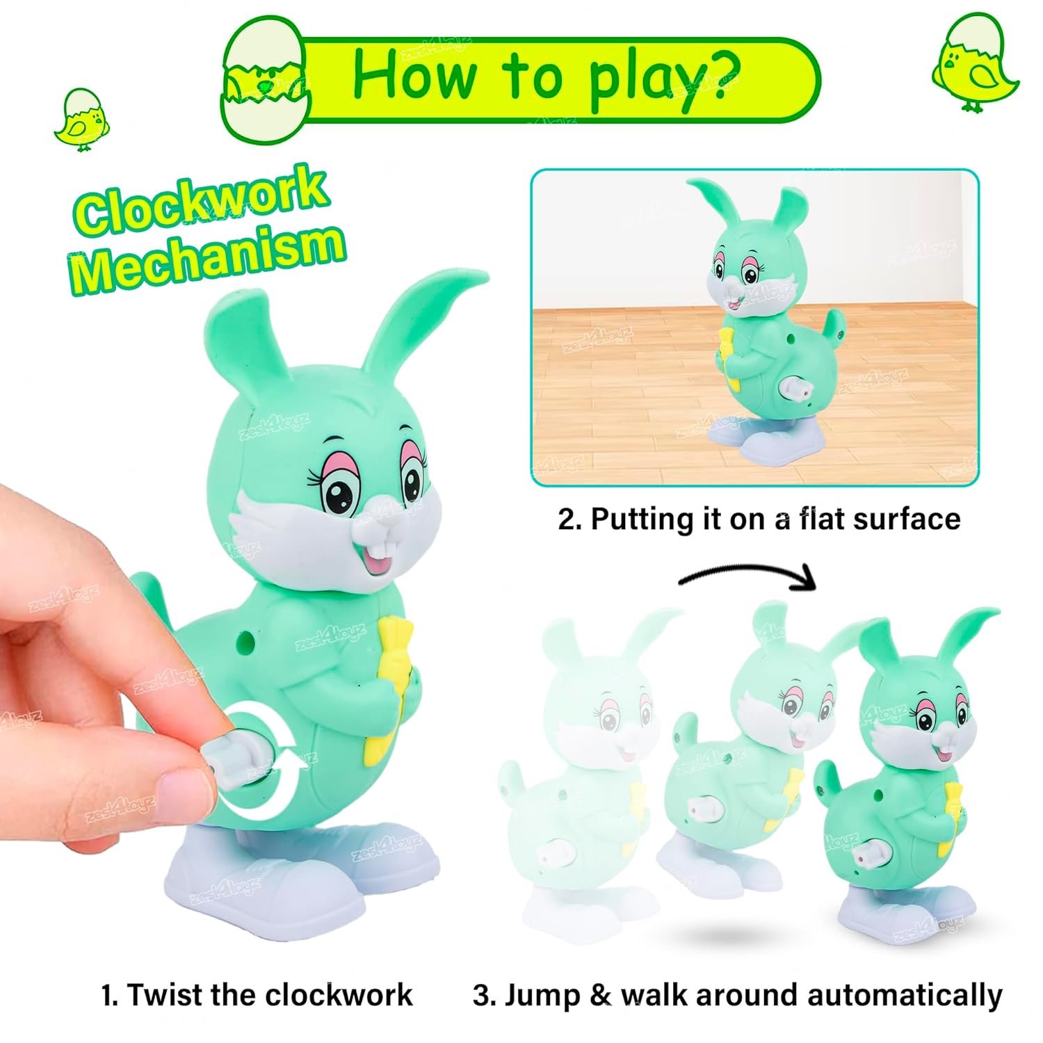 Wind-Up Bunny Green - How to Play